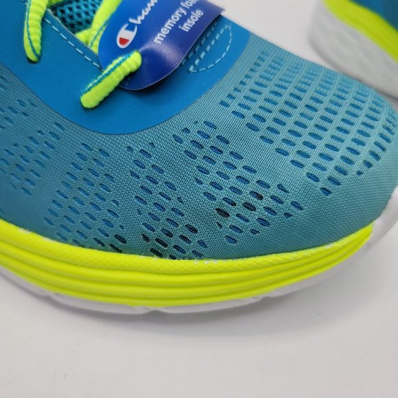 Champion Memory Foam Women's Athletic Shoes Blue Lime Green US Size 9.5 NWT - Picture 6 of 9
